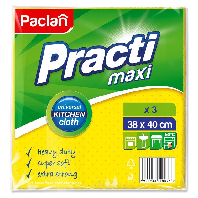 Lavete universale, 38x40cm, 3 buc/set, Paclan Practi Maxi