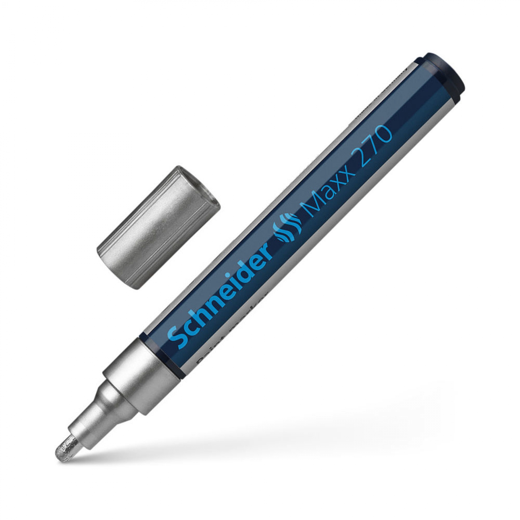 Marker cu vopsea, varf rotund 1-3mm, argintiu, Schneider Maxx 270