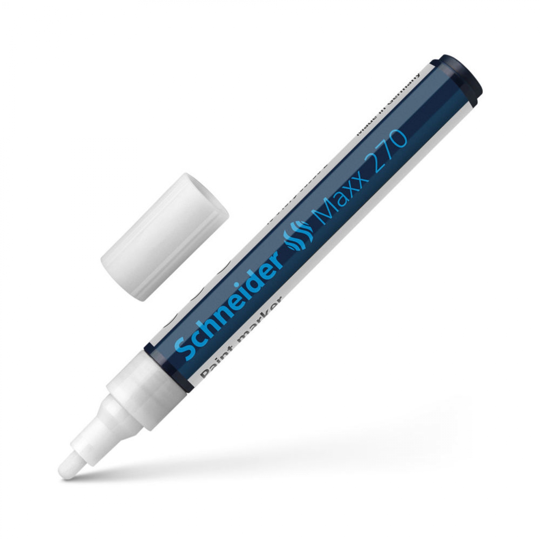Marker cu vopsea, varf rotund 1-3mm, alb, Schneider Maxx 270