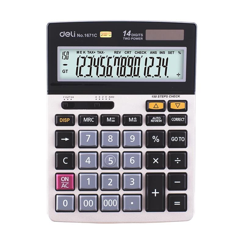 Calculator de birou, 14 digiti, Deli 1671C