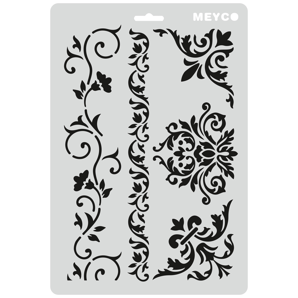 Accesorii creatie, sablon margini florale, A4 (31x21cm), plastic, Meyco