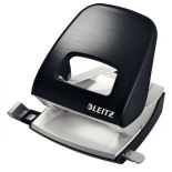 Perforator de birou, 30 coli, metal, negru satin, Leitz Style 5006