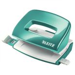 Perforator de birou, 10 coli, metal, turcoaz metalizat, Leitz WOW 5060