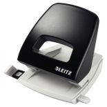 Perforator de birou, 25 coli, metal/plastic, negru, Leitz 5005