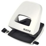 Perforator de birou, 30 coli, metal, alb metalizat, Leitz WOW 5008