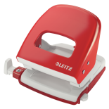 Perforator de birou, 30 coli, metal, rosu, Leitz 5008