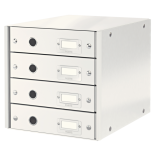 Suport documente A4, 4 sertare, carton laminat, alb, Leitz Click&Store