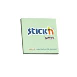 Notes autoadeziv, 76x76mm, 100 file/set, verde pastel, Stick'n