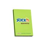 Notes autoadeziv, 51x76mm, 100 file/set, verde neon, Stick'n