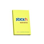 Notes autoadeziv, 51x76mm, 100 file/set, galben neon, Stick'n