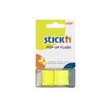 Index autoadeziv din plastic, cu dispenser, 25x45mm, galben, 50 file/set, Stick'n Pop-up
