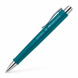 Pix cu pasta, varf 0.7mm, corp petrol, scris albastru, Faber-Castell Poly Ball XB