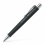 Pix cu pasta, varf 0.7mm, corp negru, scris albastru, Faber-Castell Poly Ball M