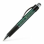 Pix cu pasta, varf 0.7mm, corp verde, scris albastru, Faber-Castell Grip Plus 1407 M