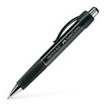 Pix cu pasta, varf 0.7mm, corp negru, scris albastru, Faber-Castell Grip Plus 1407 M