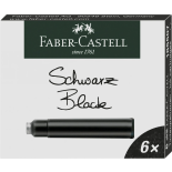 Cartuse cu cerneala, negru, 6 buc/cutie (mici), Faber-Castell