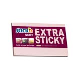 Notes autoadeziv extra-sticky, 76x127mm, 90 file/set, roz pastel, Stick'n