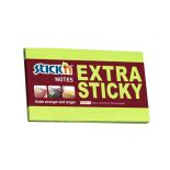 Notes autoadeziv extra-sticky, 76x127mm, 90 file/set, verde neon, Stick'n