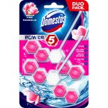 Odorizant solid pentru vasul toaletei, 2 buc x 55g/pachet, pink magnolia, Domestos Power 5