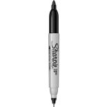 Marker permanent, 2 capete, varf fin 0.5/0.9mm, negru, Sharpie Twin Tip