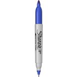 Marker permanent, 2 capete, varf fin 0.5/0.9mm, albastru, Sharpie Twin Tip