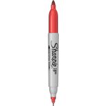Marker permanent, 2 capete, varf fin 0.5/0.9mm, rosu, Sharpie Twin Tip