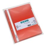 Dosar plastic cu sina si perforatii, rosu, Exxo