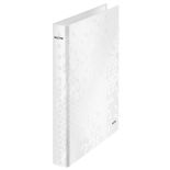 Caiet mecanic A4, 2 inele/D25mm, 40mm, alb metalizat, Leitz WOW