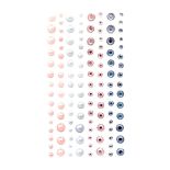 Strasuri/pietre si perle adezive, Ø 3/4/5/6mm, 120 buc/set, sweet pink&blue, Dp Craft