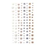 Strasuri/pietre si perle adezive, Ø 3/4/5/6mm, 120 buc/set, nature tones, Dp Craft