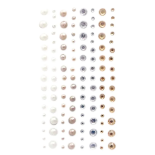 Strasuri/pietre si perle adezive, Ø 3/4/5/6mm, 120 buc/set, nature tones, Dp Craft