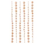 Perle adezive, Ø 2/3/4/5/6mm, 120 buc/set, cupru, Dp Craft
