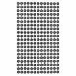 Strasuri/pietre adezive, Ø 6mm, 260 buc/set, negru, Dp Craft