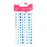 Strasuri/pietre adezive, diferite dimensiuni, 104 buc/set, aqua, Papermania
