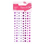 Strasuri/pietre adezive, diferite dimensiuni, 104 buc/set, heather, Papermania