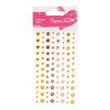 Strasuri/pietre adezive, diferite dimensiuni, 104 buc/set, sunshine, Papermania