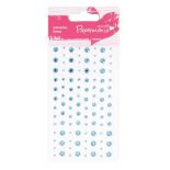 Strasuri/pietre adezive, diferite dimensiuni, 104 buc/set, bleu, Papermania