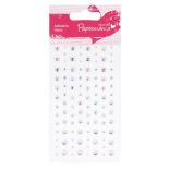 Strasuri/pietre adezive, diferite dimensiuni, 104 buc/set, cristal, Papermania