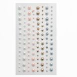 Perle adezive, Ø 3/4/5/6mm, 120 buc/set, mocca cream, Dp Craft