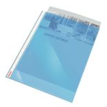 Folii de protectie A4, cristal, 55 microni, 10 buc/set, albastru transparent, Esselte