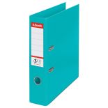Biblioraft plastifiat int-ext A4, 75mm, turcoaz, Esselte Standard No.1