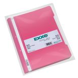 Dosar plastic cu sina si perforatii, roz, Exxo