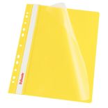 Dosar plastic cu sina si multiperforatii, 10 buc/set, galben, Esselte Vivida