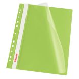 Dosar plastic cu sina si multiperforatii, 10 buc/set, verde, Esselte Vivida