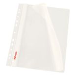 Dosar plastic cu sina si multiperforatii, 10 buc/set, alb, Esselte Vivida