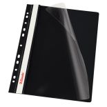 Dosar plastic cu sina si multiperforatii, 10 buc/set, negru, Esselte Vivida