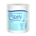 Rola prosop hartie Papely, 2 straturi, 80m/rola, alb