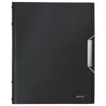 Mapa plastic A4, cu elastic, 6 separatoare, negru satin, Leitz Style