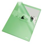 Mapa plastic A4, deschidere in L, 105 microni, 25 buc/set, verde transparent, Esselte