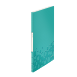 Mapa plastic A4, de prezentare, 20 file, turcoaz metalizat, Leitz WOW